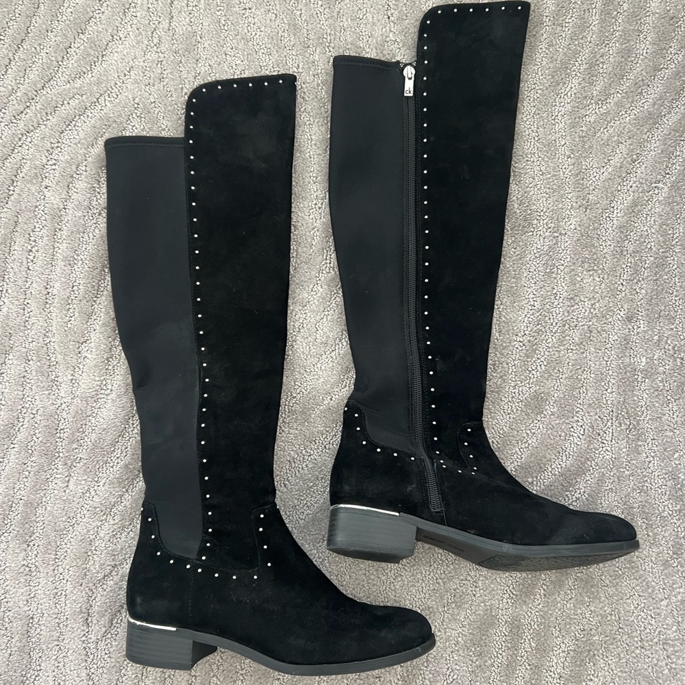Calvin Klein Suede Knee High Boots Size 7